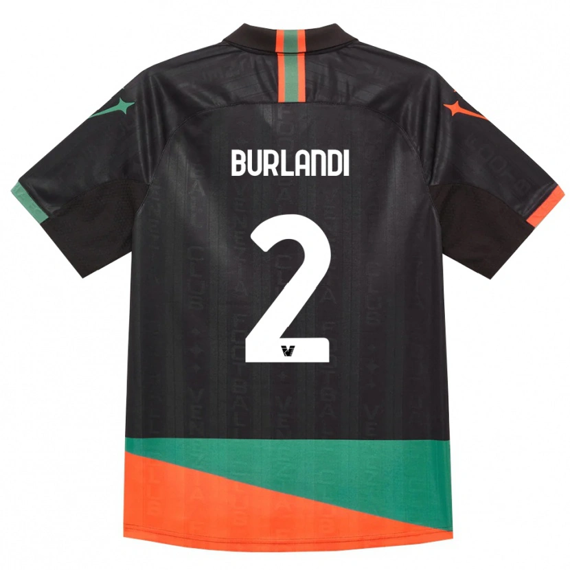 Danxen Kinderen Alessandro Burlandi #2 Zwart Oranje Groen Thuisshirt Thuistenue 2026/27 T-Shirt
