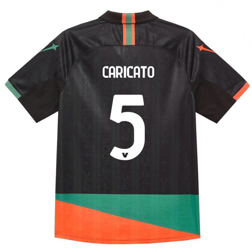 Danxen Kinderen Tiziano Caricato #5 Zwart Oranje Groen Thuisshirt Thuistenue 2026/27 T-Shirt