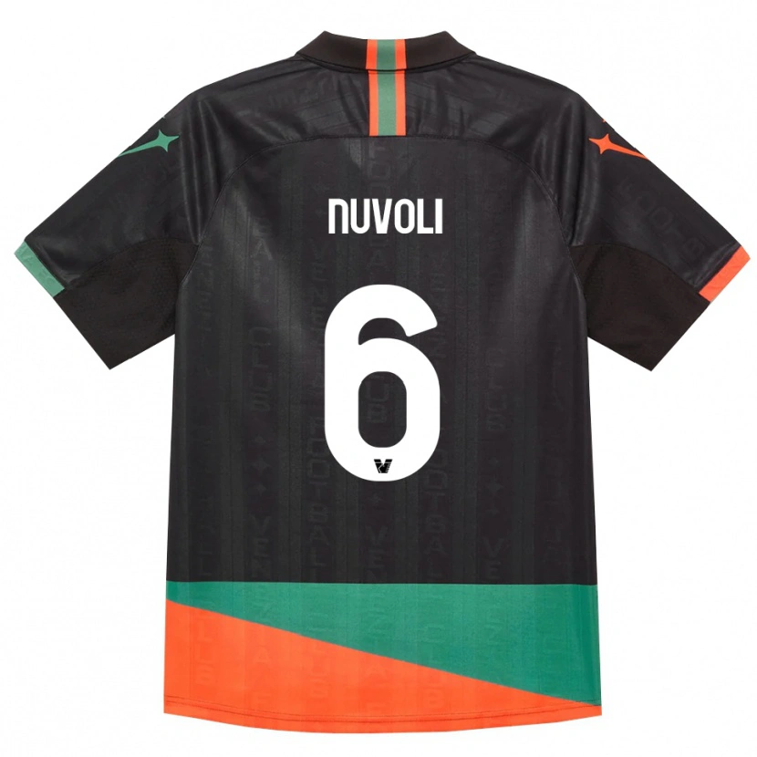 Danxen Kinderen Francesco Nuvoli #6 Zwart Oranje Groen Thuisshirt Thuistenue 2026/27 T-Shirt