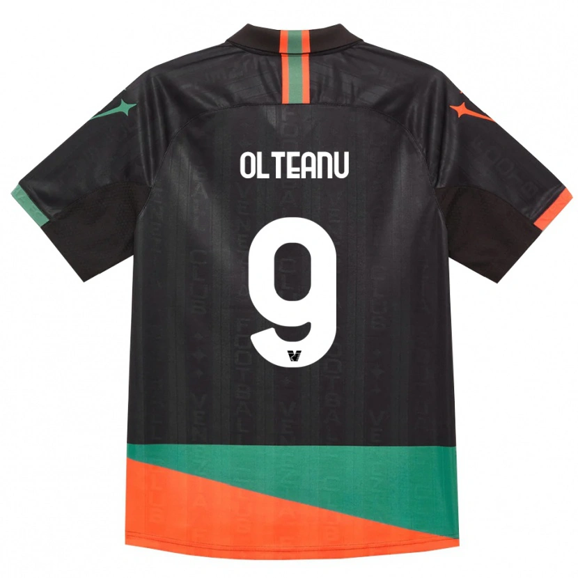 Danxen Kinderen Alberto Olteanu #9 Zwart Oranje Groen Thuisshirt Thuistenue 2026/27 T-Shirt