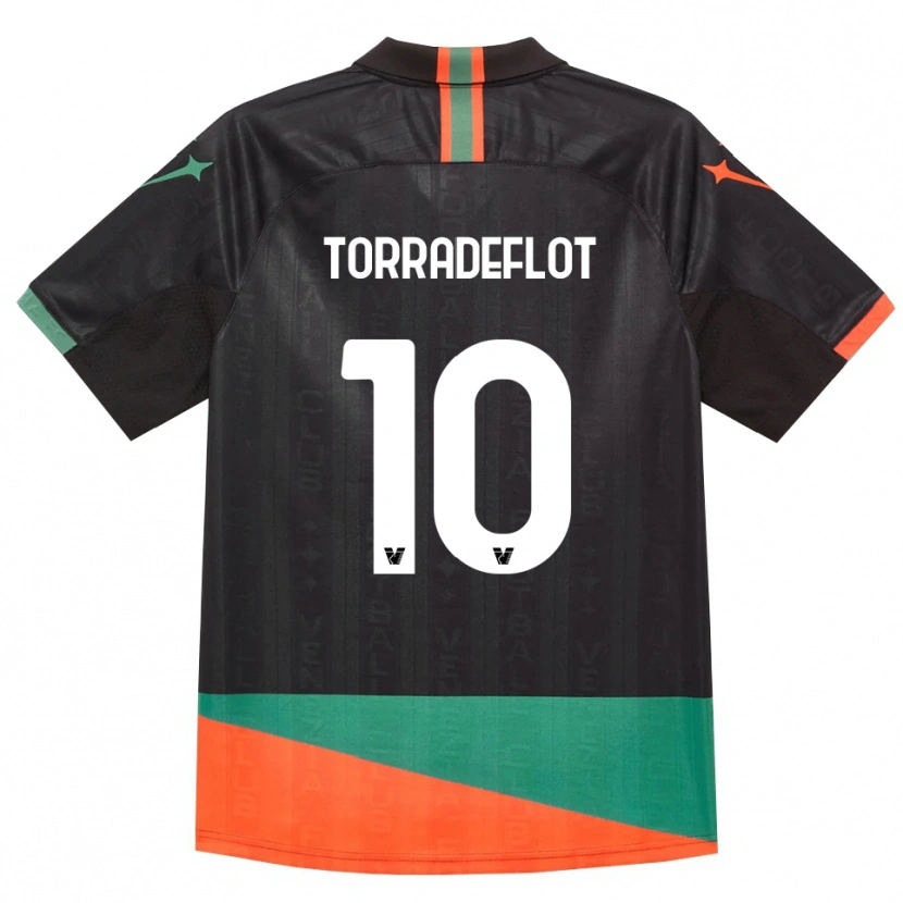 Danxen Kinderen Queral Torradeflot #10 Zwart Oranje Groen Thuisshirt Thuistenue 2026/27 T-Shirt
