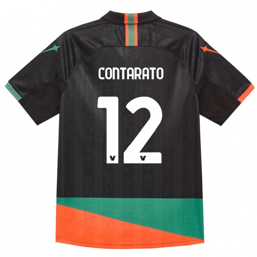 Danxen Kinderen Ettore Contarato #12 Zwart Oranje Groen Thuisshirt Thuistenue 2026/27 T-Shirt