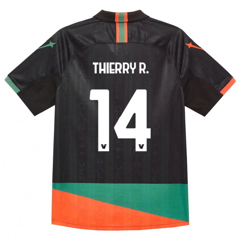 Danxen Kinderen Thierry Correia #14 Zwart Oranje Groen Thuisshirt Thuistenue 2026/27 T-Shirt