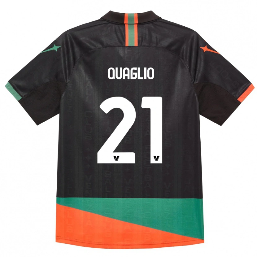 Danxen Kinderen Anna Quaglio #21 Zwart Oranje Groen Thuisshirt Thuistenue 2026/27 T-Shirt