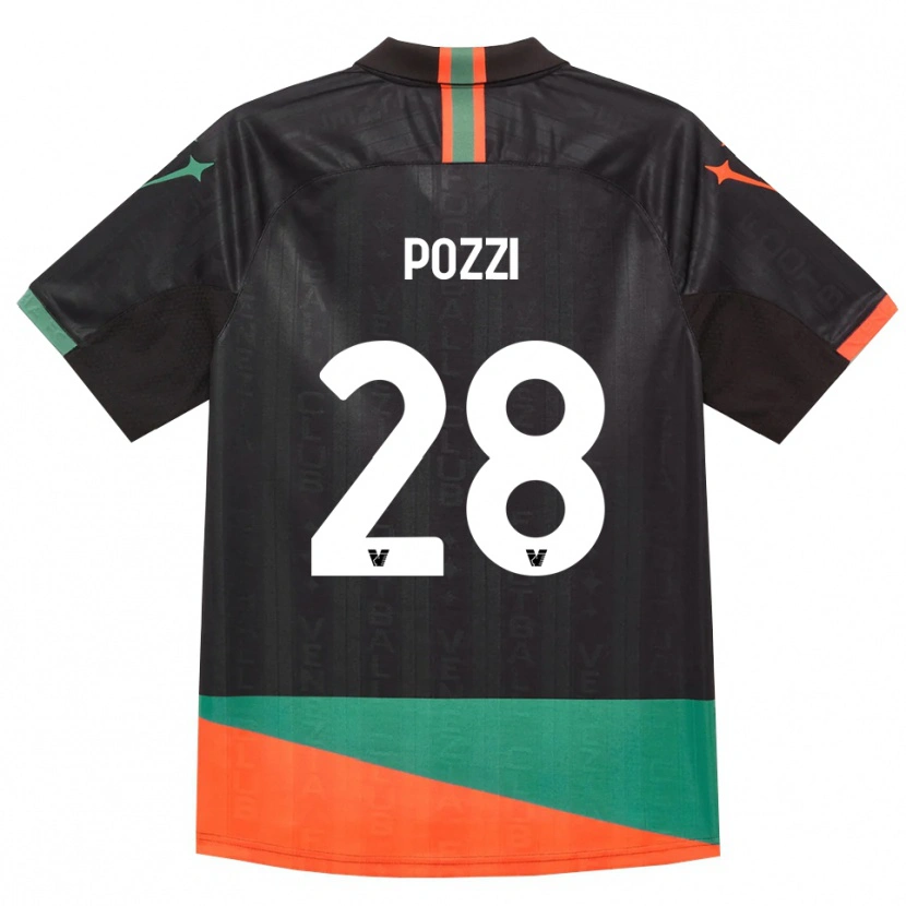 Danxen Kinderen Alessio Pozzi #28 Zwart Oranje Groen Thuisshirt Thuistenue 2026/27 T-Shirt