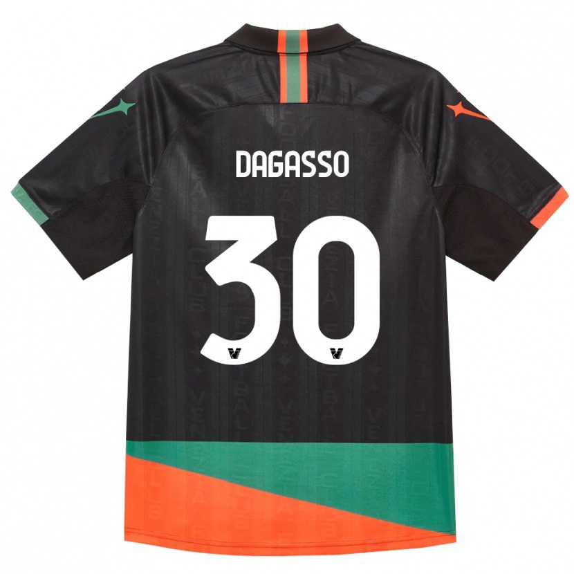 Danxen Kinderen Matteo Dagasso #30 Zwart Oranje Groen Thuisshirt Thuistenue 2026/27 T-Shirt