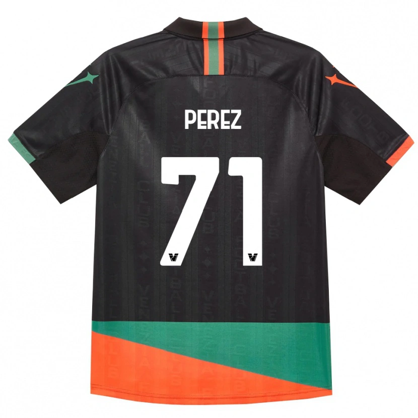 Danxen Kinderen Kike Pérez #71 Zwart Oranje Groen Thuisshirt Thuistenue 2026/27 T-Shirt