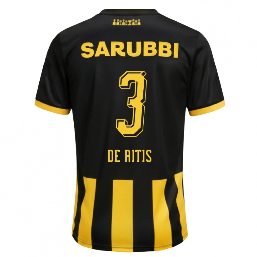 Danxen Kinderen Mathías De Ritis #3 Zwart Geel Thuisshirt Thuistenue 2026/27 T-Shirt
