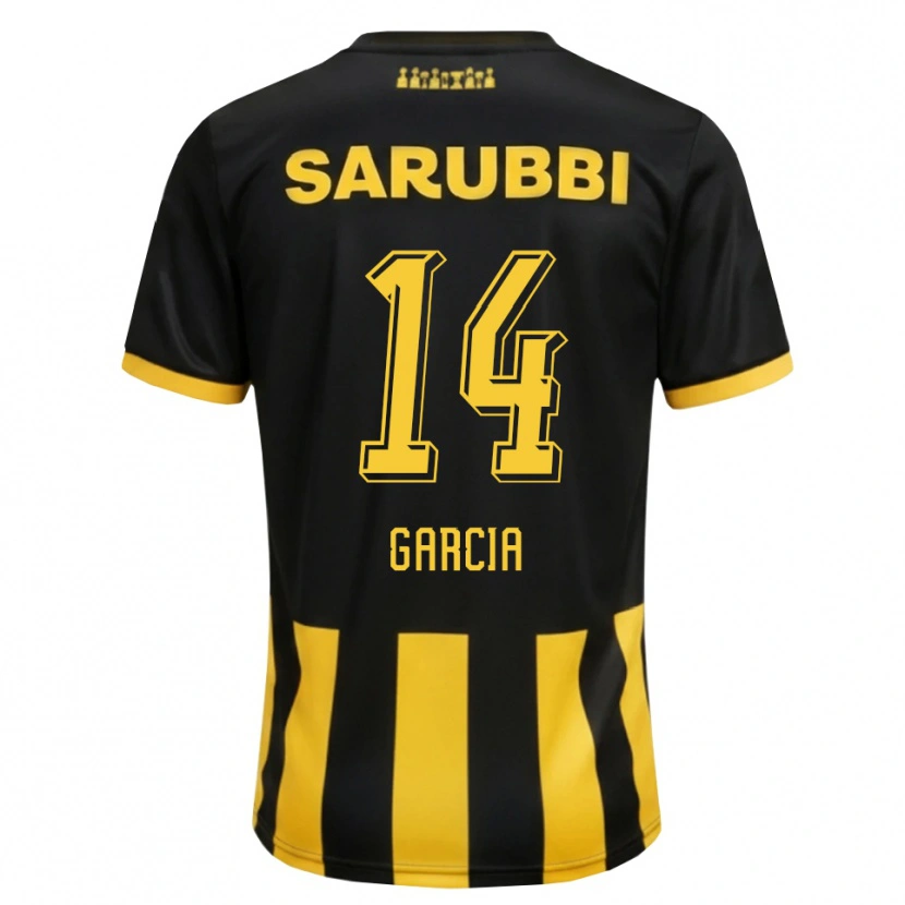 Danxen Kinderen Damián García #14 Zwart Geel Thuisshirt Thuistenue 2026/27 T-Shirt