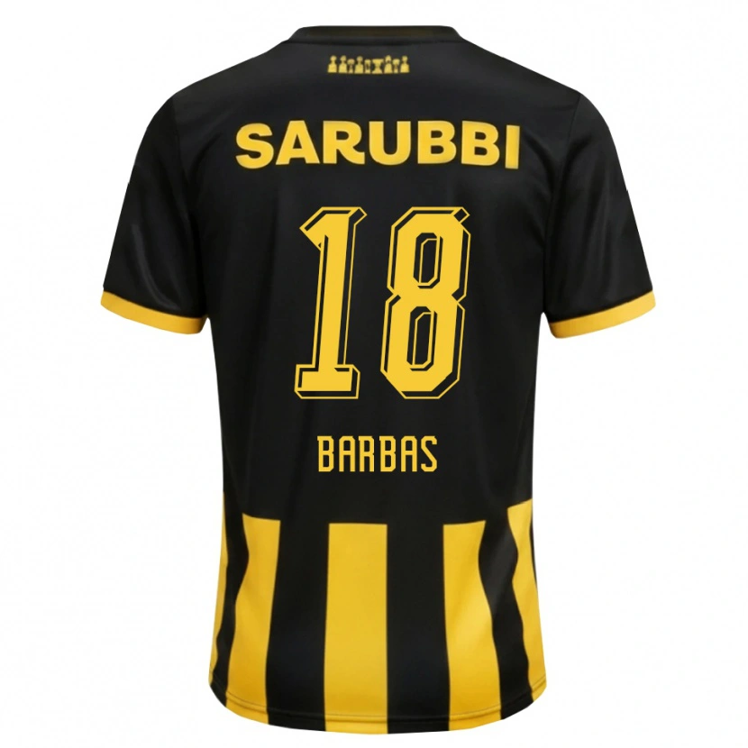 Danxen Kinderen Germán Barbas #18 Zwart Geel Thuisshirt Thuistenue 2026/27 T-Shirt