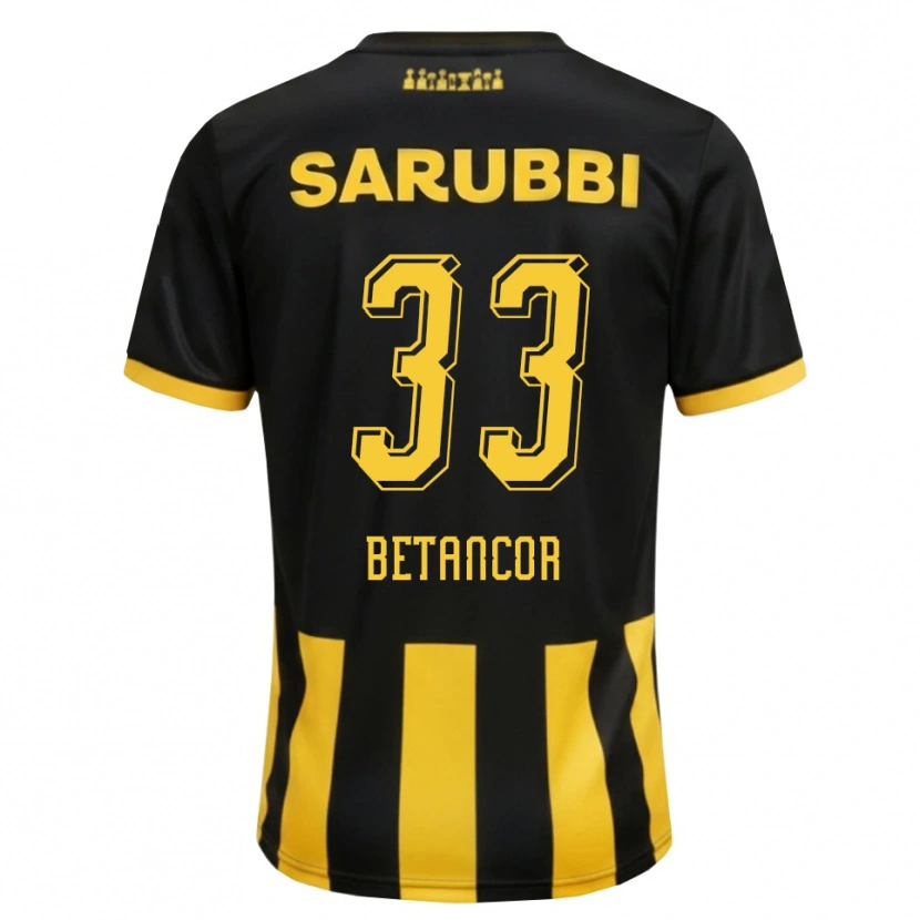 Danxen Kinderen Bruno Betancor #33 Zwart Geel Thuisshirt Thuistenue 2026/27 T-Shirt