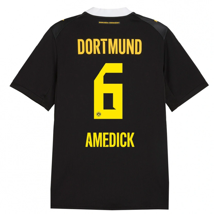Danxen Kinderen Maik Amedick #6 Zwart Rood Geel Uitshirt Uittenue 2026/27 T-Shirt