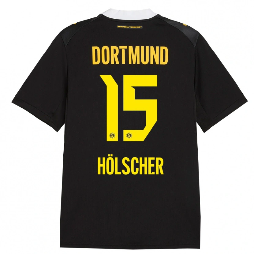 Danxen Kinderen Mats Hölscher #15 Zwart Rood Geel Uitshirt Uittenue 2026/27 T-Shirt