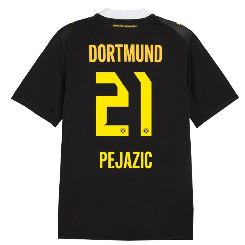 Danxen Kinderen Mario Pejazic #21 Zwart Rood Geel Uitshirt Uittenue 2026/27 T-Shirt
