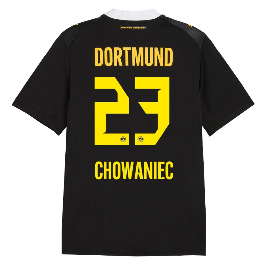 Danxen Kinderen Jonas Chowaniec #23 Zwart Rood Geel Uitshirt Uittenue 2026/27 T-Shirt
