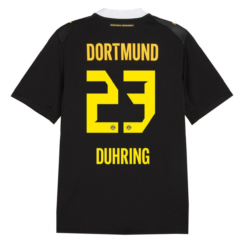 Danxen Kinderen Marc Niclas Duhring #23 Zwart Rood Geel Uitshirt Uittenue 2026/27 T-Shirt