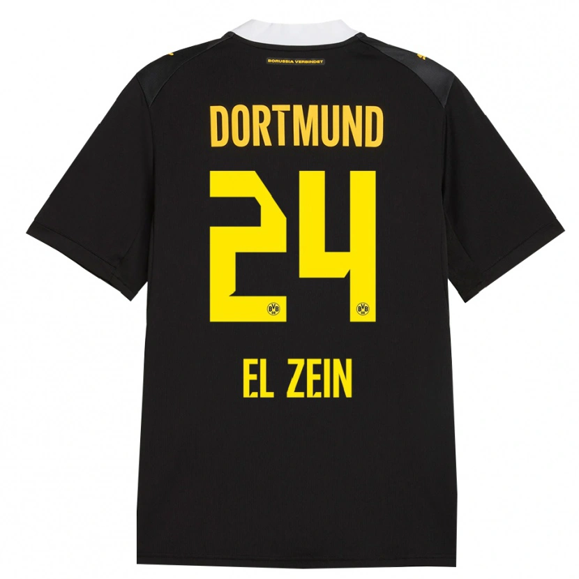 Danxen Kinderen Abu-Bekir Omer El-Zein #24 Zwart Rood Geel Uitshirt Uittenue 2026/27 T-Shirt