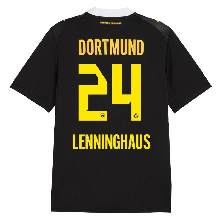Danxen Kinderen Mika Lenninghaus #24 Zwart Rood Geel Uitshirt Uittenue 2026/27 T-Shirt