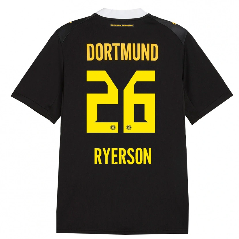 Danxen Kinderen Julian Ryerson #26 Zwart Rood Geel Uitshirt Uittenue 2026/27 T-Shirt