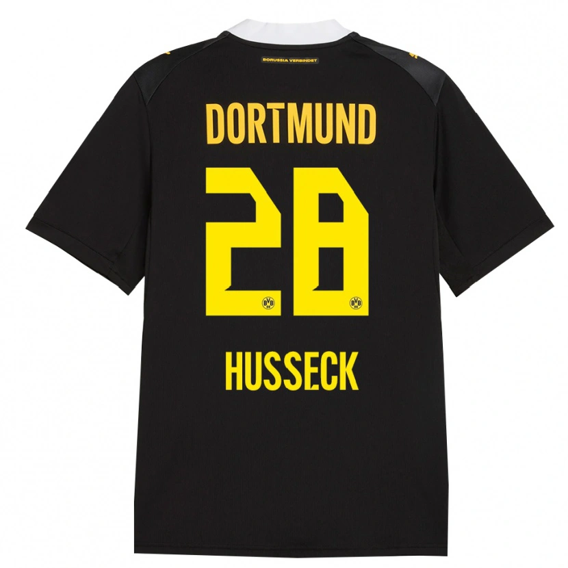 Danxen Kinderen Jonah Husseck #28 Zwart Rood Geel Uitshirt Uittenue 2026/27 T-Shirt