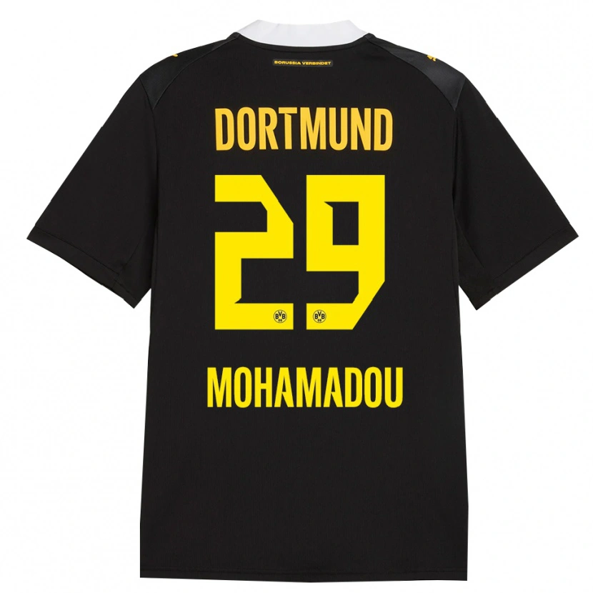 Danxen Kinderen Hamzath Mohamadou #29 Zwart Rood Geel Uitshirt Uittenue 2026/27 T-Shirt