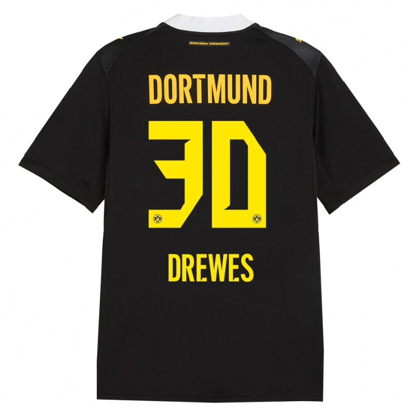 Danxen Kinderen Patrick Drewes #30 Zwart Rood Geel Uitshirt Uittenue 2026/27 T-Shirt