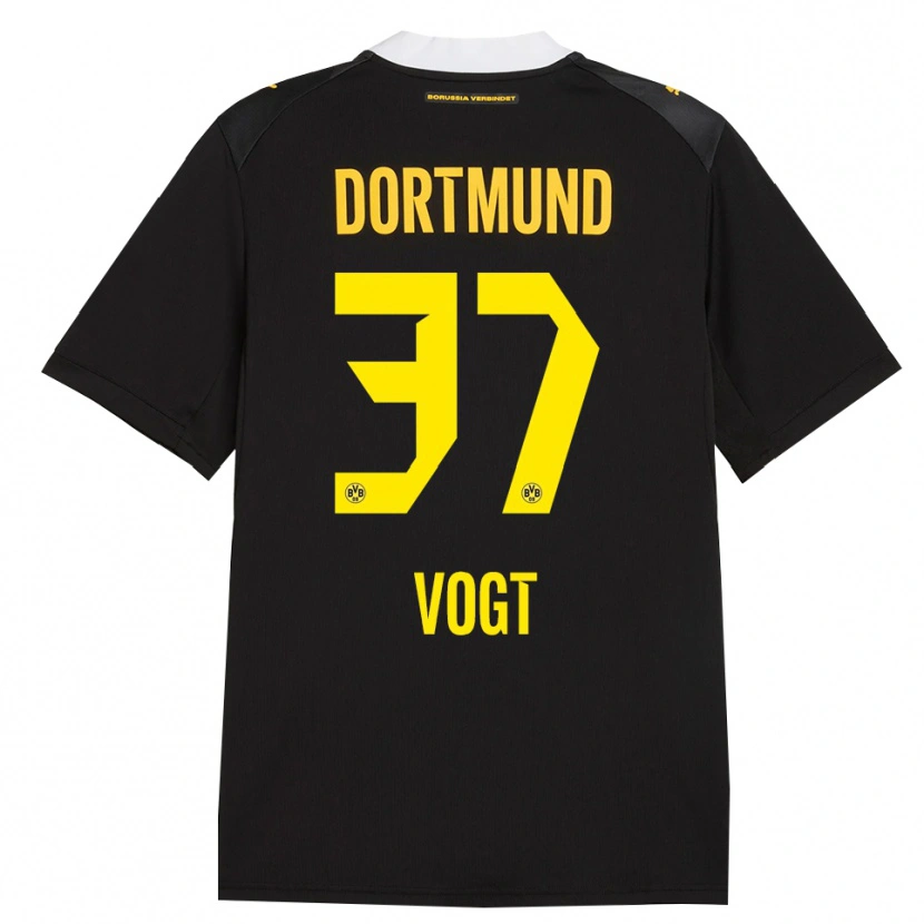 Danxen Kinderen Levin Vogt #37 Zwart Rood Geel Uitshirt Uittenue 2026/27 T-Shirt