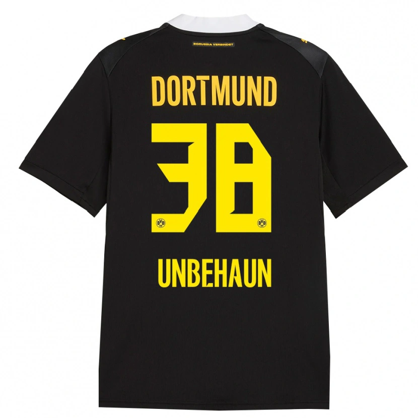 Danxen Kinderen Luca Unbehaun #38 Zwart Rood Geel Uitshirt Uittenue 2026/27 T-Shirt