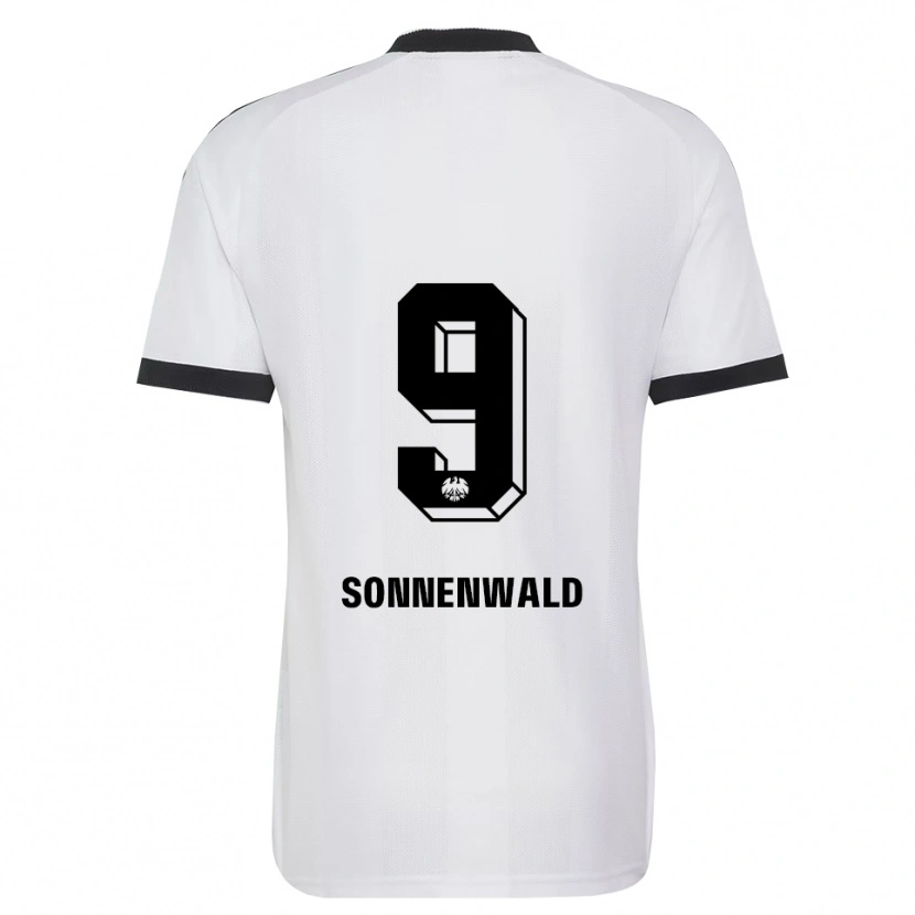 Danxen Kinderen Lukas Sonnenwald #9 Zwart Wit Uitshirt Uittenue 2026/27 T-Shirt