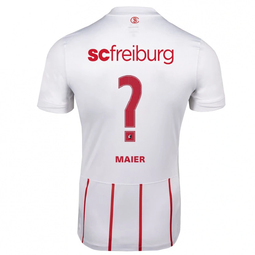 Danxen Kinderen Robin Maier #0 Wit Rood Geel Uitshirt Uittenue 2026/27 T-Shirt