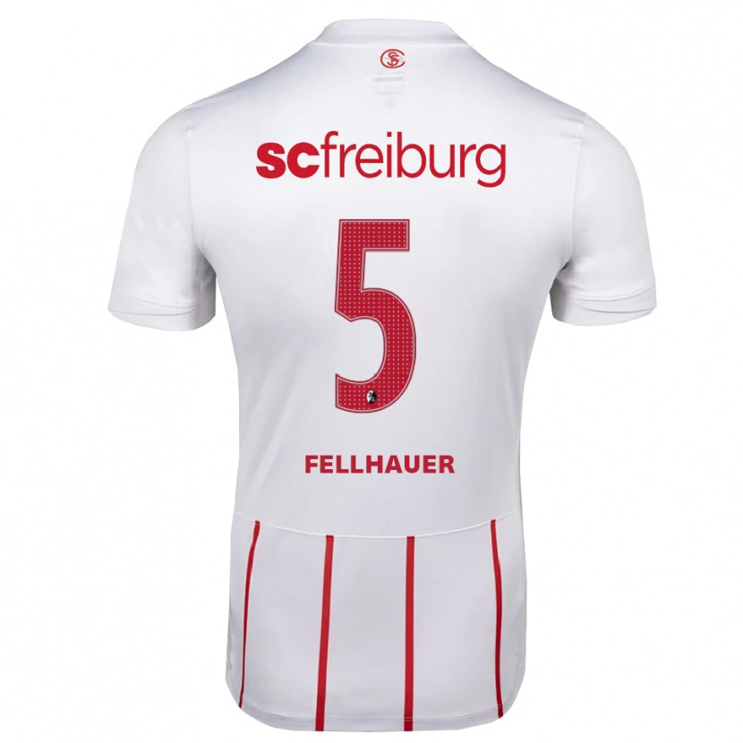 Danxen Kinderen Kim Fellhauer #5 Wit Rood Geel Uitshirt Uittenue 2026/27 T-Shirt