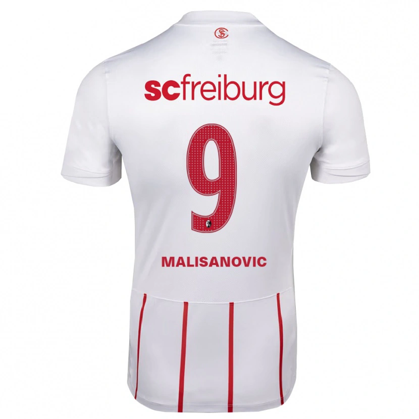 Danxen Kinderen Darko Malisanovic #9 Wit Rood Geel Uitshirt Uittenue 2026/27 T-Shirt