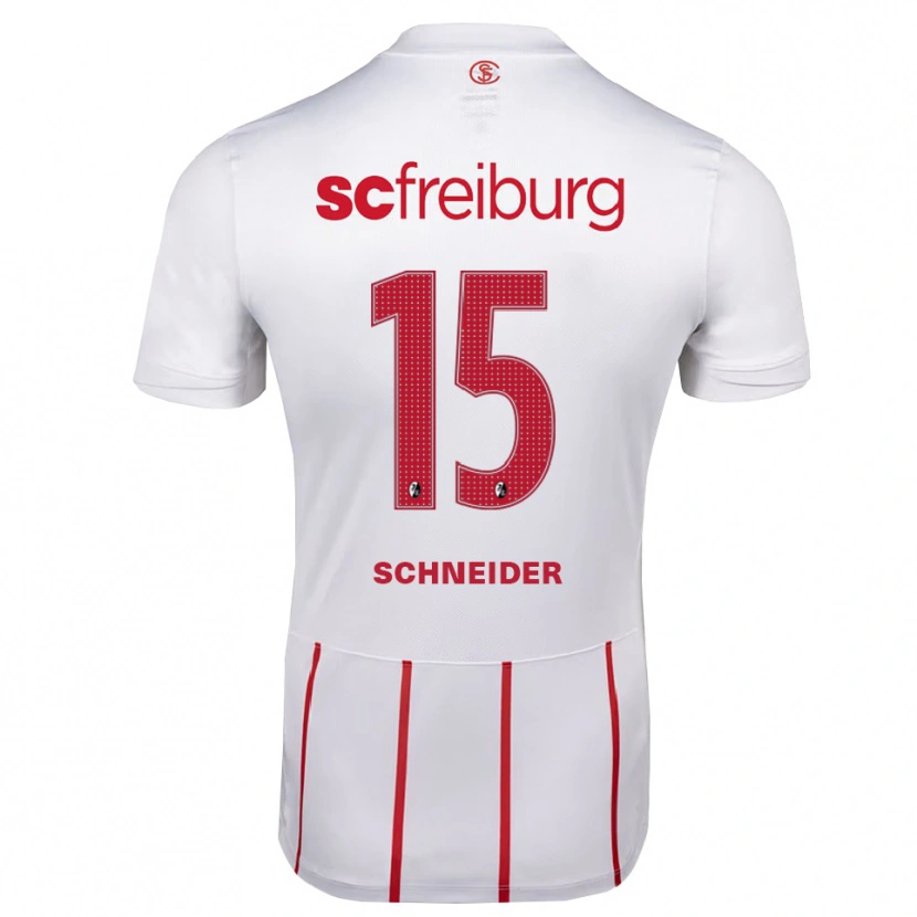 Danxen Kinderen Maj Schneider #15 Wit Rood Geel Uitshirt Uittenue 2026/27 T-Shirt