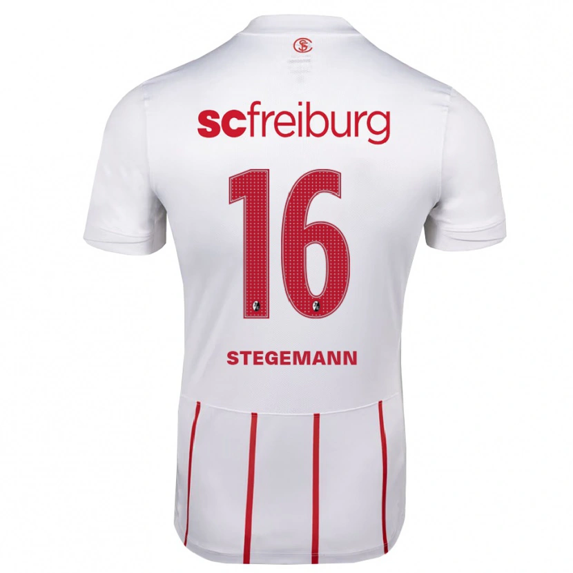 Danxen Kinderen Greta Stegemann #16 Wit Rood Geel Uitshirt Uittenue 2026/27 T-Shirt