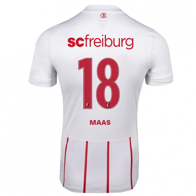 Danxen Kinderen Mia-Lena Maas #18 Wit Rood Geel Uitshirt Uittenue 2026/27 T-Shirt