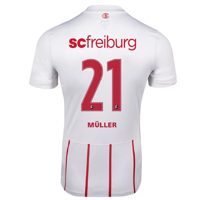 Danxen Kinderen Florian Müller #21 Wit Rood Geel Uitshirt Uittenue 2026/27 T-Shirt