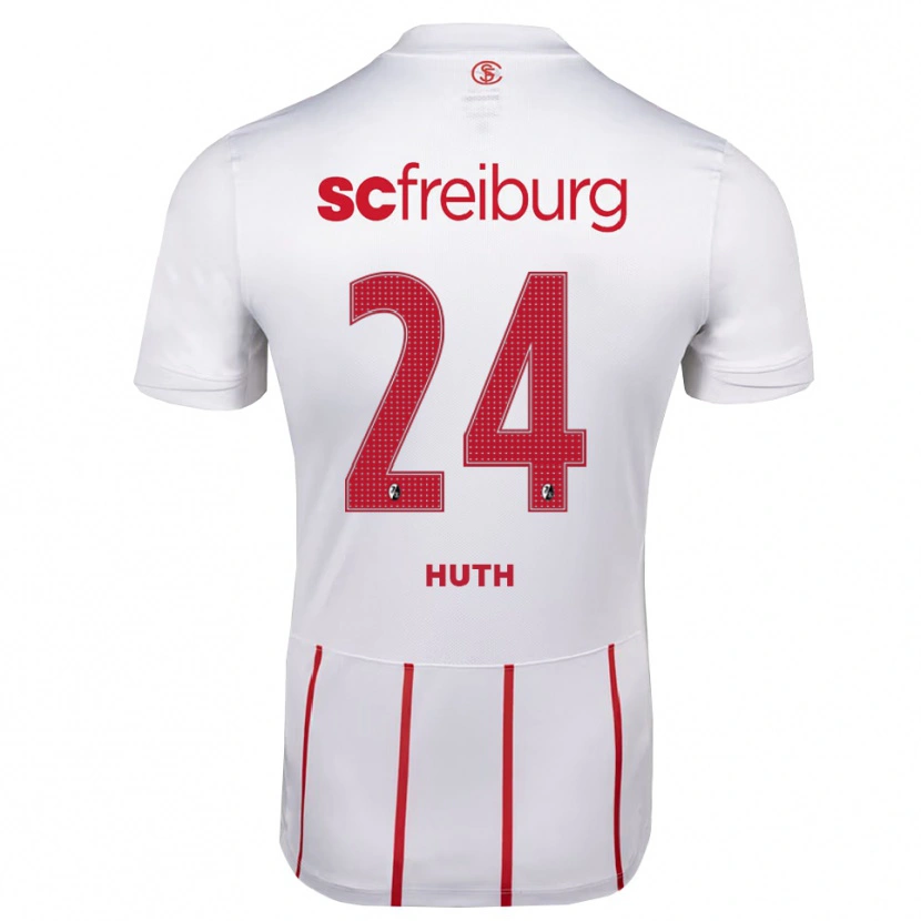 Danxen Kinderen Jannik Huth #24 Wit Rood Geel Uitshirt Uittenue 2026/27 T-Shirt