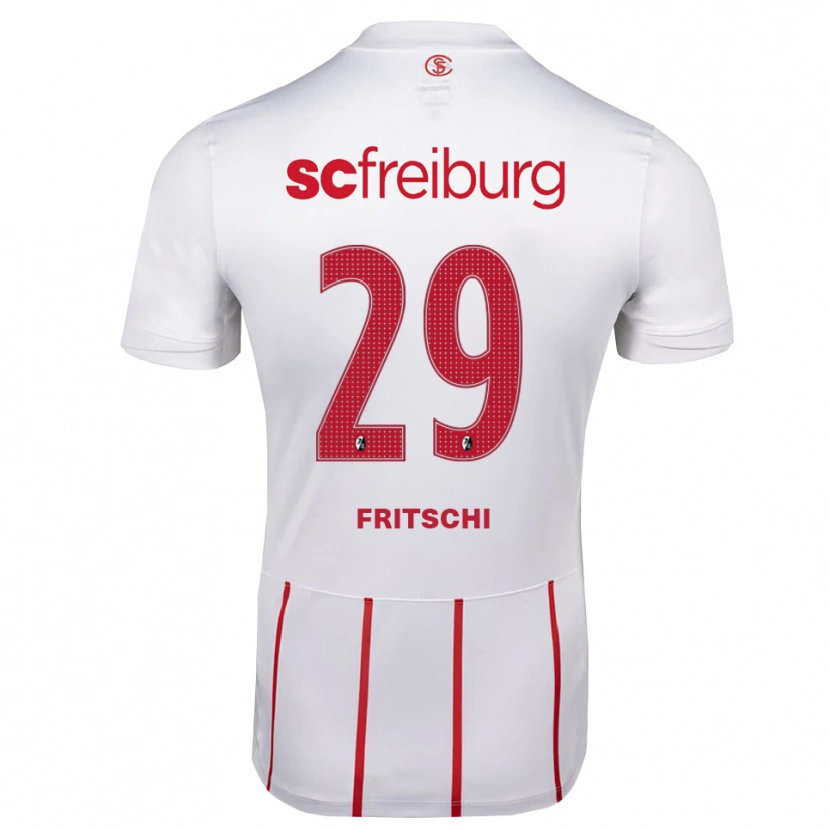 Danxen Kinderen Paulo Fritschi #29 Wit Rood Geel Uitshirt Uittenue 2026/27 T-Shirt