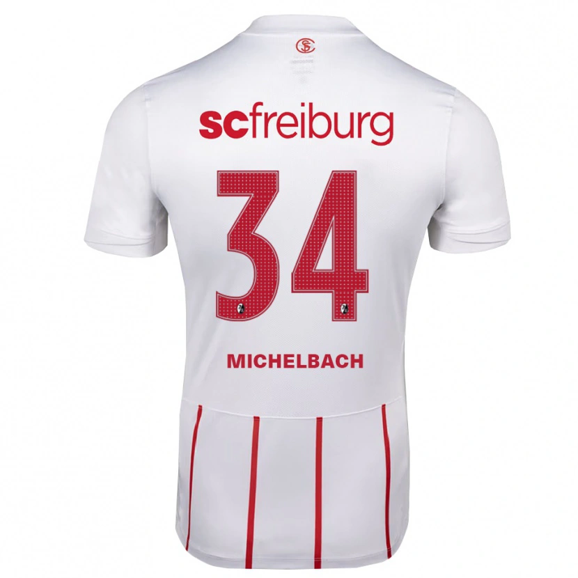 Danxen Kinderen Kilian Michelbach #34 Wit Rood Geel Uitshirt Uittenue 2026/27 T-Shirt