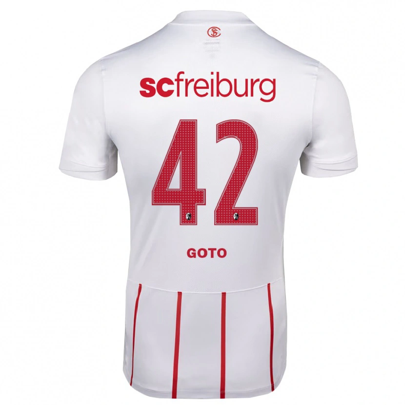 Danxen Kinderen Keisuke Goto #42 Wit Rood Geel Uitshirt Uittenue 2026/27 T-Shirt