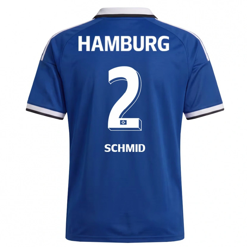 Danxen Kinderen Maximilian Schmid #2 Wit Blauw Uitshirt Uittenue 2026/27 T-Shirt