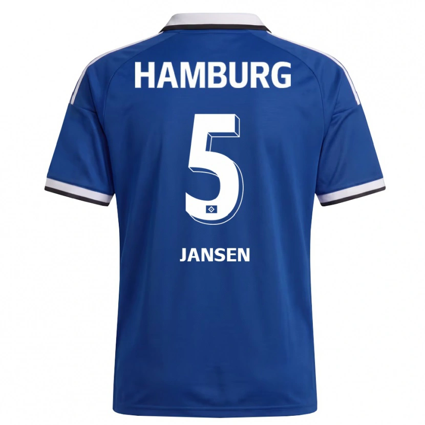 Danxen Kinderen Marcell Jansen #5 Wit Blauw Uitshirt Uittenue 2026/27 T-Shirt