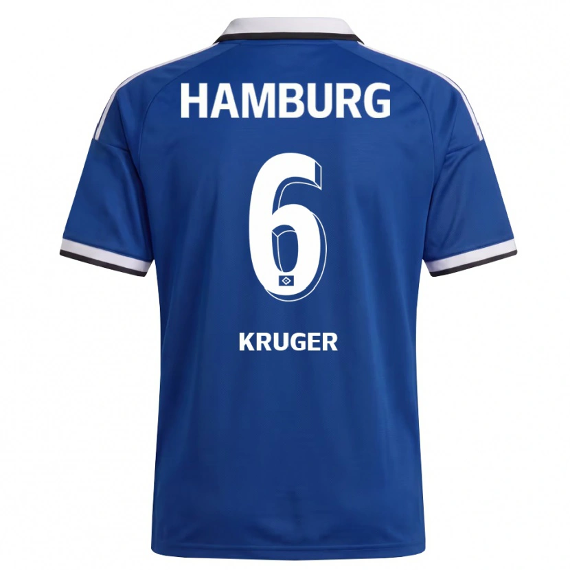 Danxen Kinderen Artur Krüger #6 Wit Blauw Uitshirt Uittenue 2026/27 T-Shirt