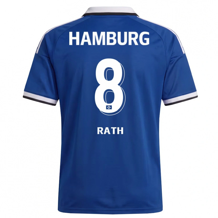 Danxen Kinderen Davis Rath #8 Wit Blauw Uitshirt Uittenue 2026/27 T-Shirt