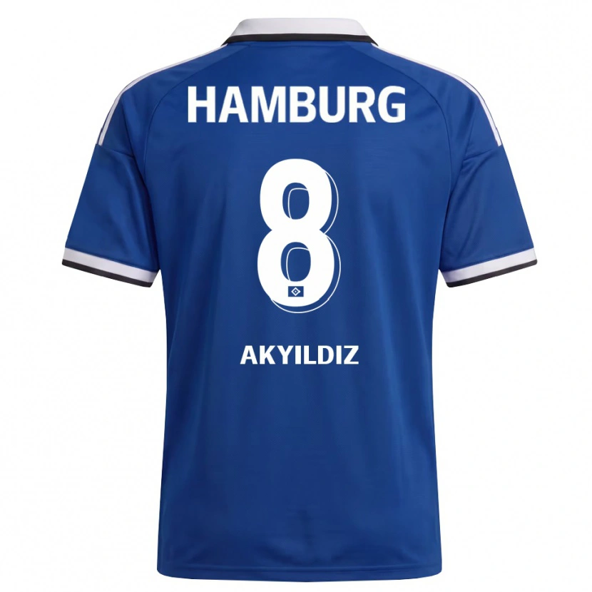 Danxen Kinderen Liam Akyildiz #8 Wit Blauw Uitshirt Uittenue 2026/27 T-Shirt