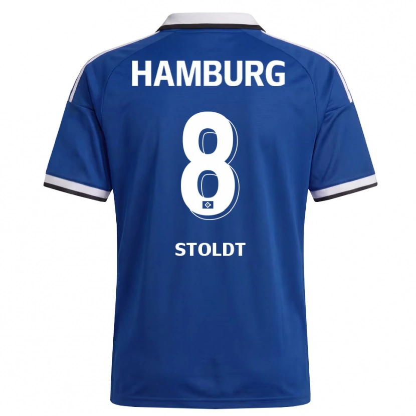 Danxen Kinderen Svea Stoldt #8 Wit Blauw Uitshirt Uittenue 2026/27 T-Shirt