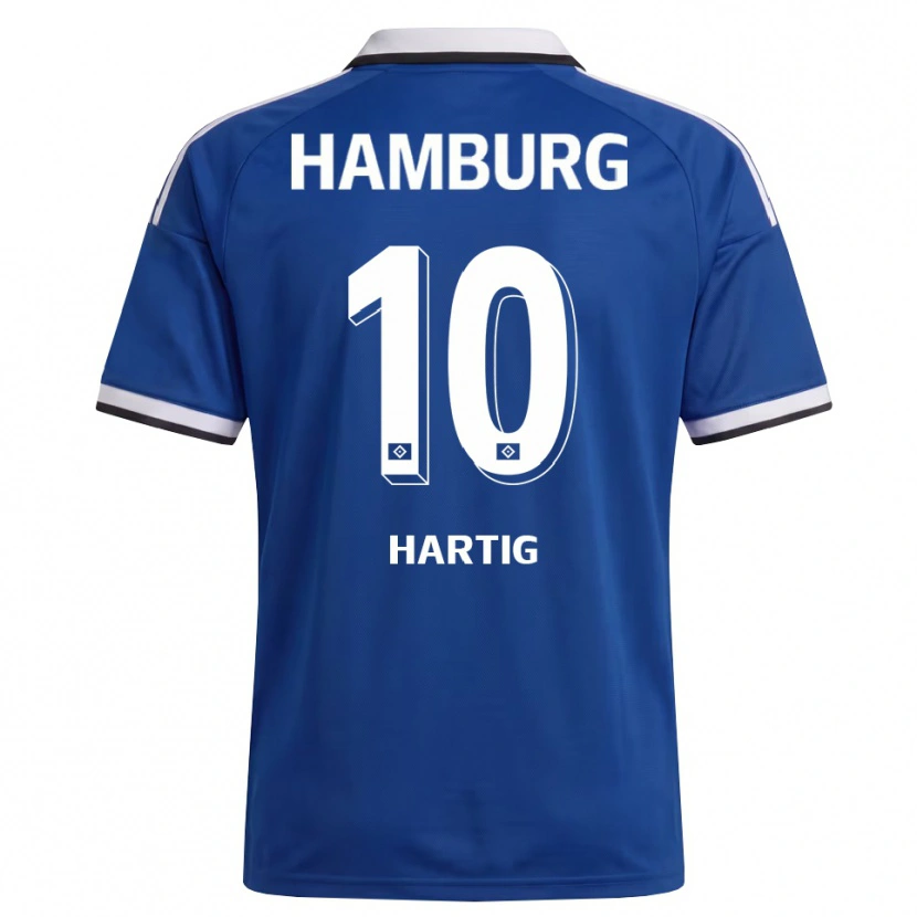 Danxen Kinderen Jonas-Finn Hartig #10 Wit Blauw Uitshirt Uittenue 2026/27 T-Shirt
