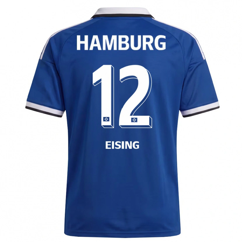Danxen Kinderen Luis Eising #12 Wit Blauw Uitshirt Uittenue 2026/27 T-Shirt
