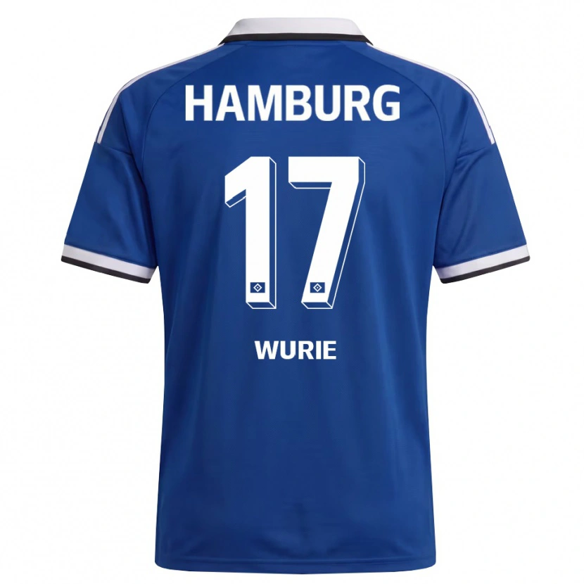 Danxen Kinderen David Wurie #17 Wit Blauw Uitshirt Uittenue 2026/27 T-Shirt