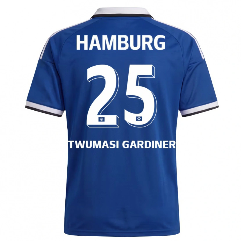 Danxen Kinderen Kevin Twumasi Gardiner #25 Wit Blauw Uitshirt Uittenue 2026/27 T-Shirt